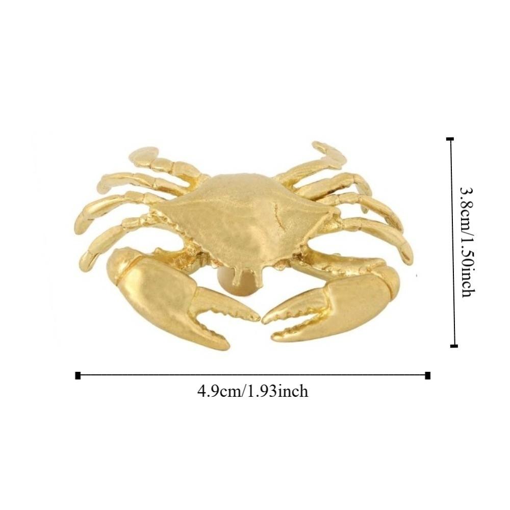Hardware Brass Cabinet Pulls Luxury Closet Door Knobs Vintage Crab Design Drawer Handles  Kitchen