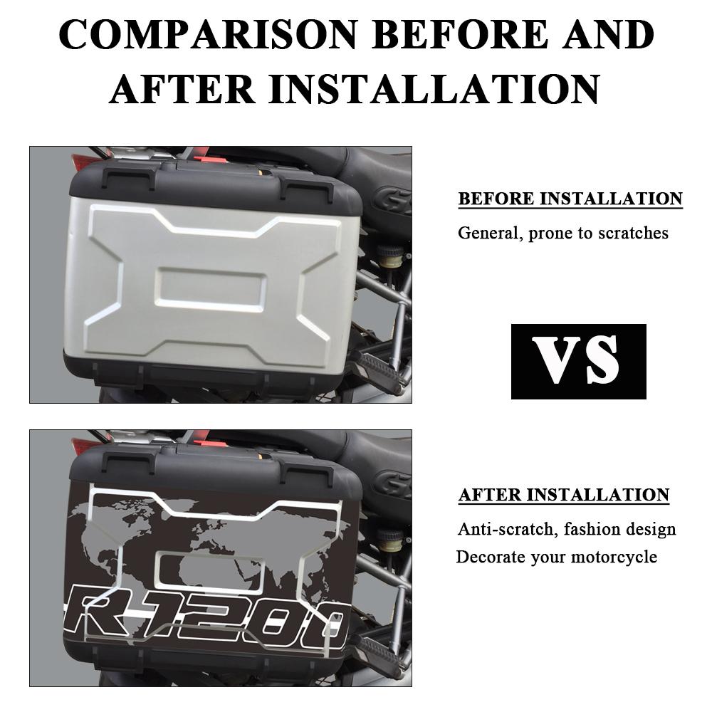 Waterproof Motorcycle Side Boxes Decals PVC Stickers For BMW Vario Case R1200GS R1200 GS R 1250 GS R1250GS 2013-2020 Accessories