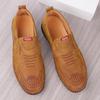 Fashion New Mens Leather Shoes Slip On Soft Loafers Non Slip Breathable Driving Flats Summer Walking Office Work Shoes Tenis Masculino