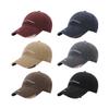 Korean-style baseball cap with English letter embroidery, distressed brim, trendy all-season design, and a face-slimming effect