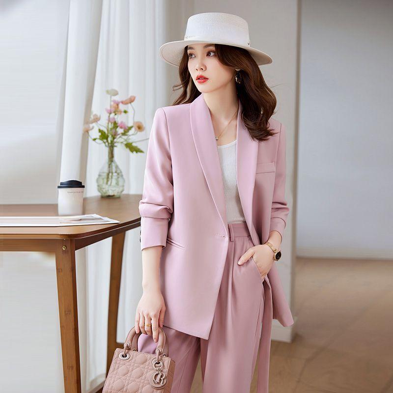 High Quality Stylish and Professional Two-Piece Suit for Women: Unique Sophisticated Blazer and Wide-Leg Pants Set