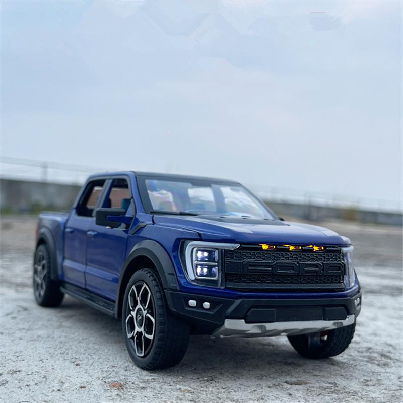 FETG4 1:20 Ford Raptor F150 Pickup Alloy Truck Car Model Diecast Metal Off-road Vehicle Car Model Sound Light Simulation Kids Toy Gift