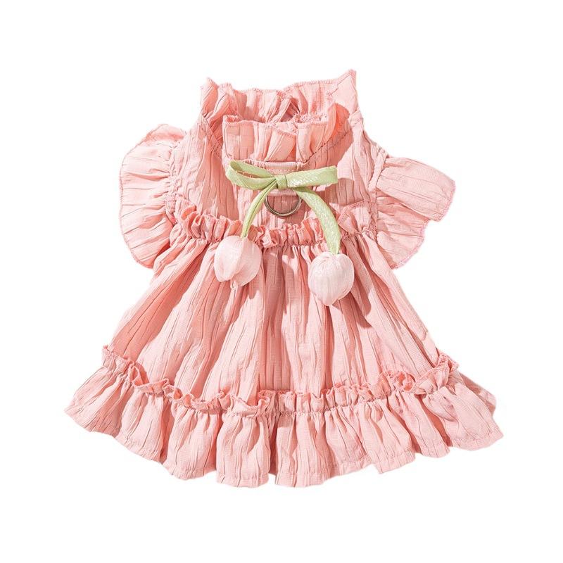 Tulip Princess Wind Pet Skirt Spring Summer Breathable Teddy Bi Bear Small and Medium Dogs Cat Puppy Dog Clothes