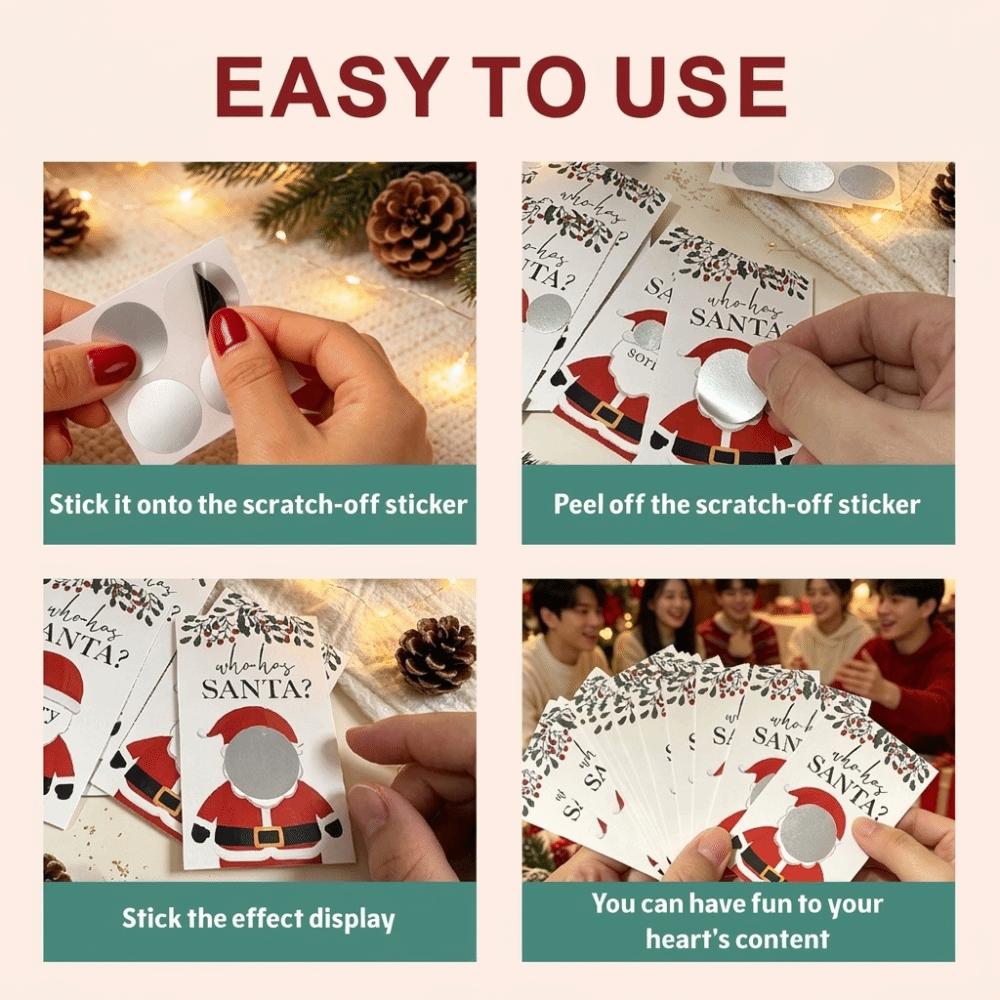 DIY Games Scratch Off Cards Paper Xmas Interactive Game Cards New Year Celebrations