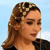 Arab Women'S Wedding Accessories Headgear, Gold Sequined Hair Chain, Ethnic Style Travel Photo Jewelry