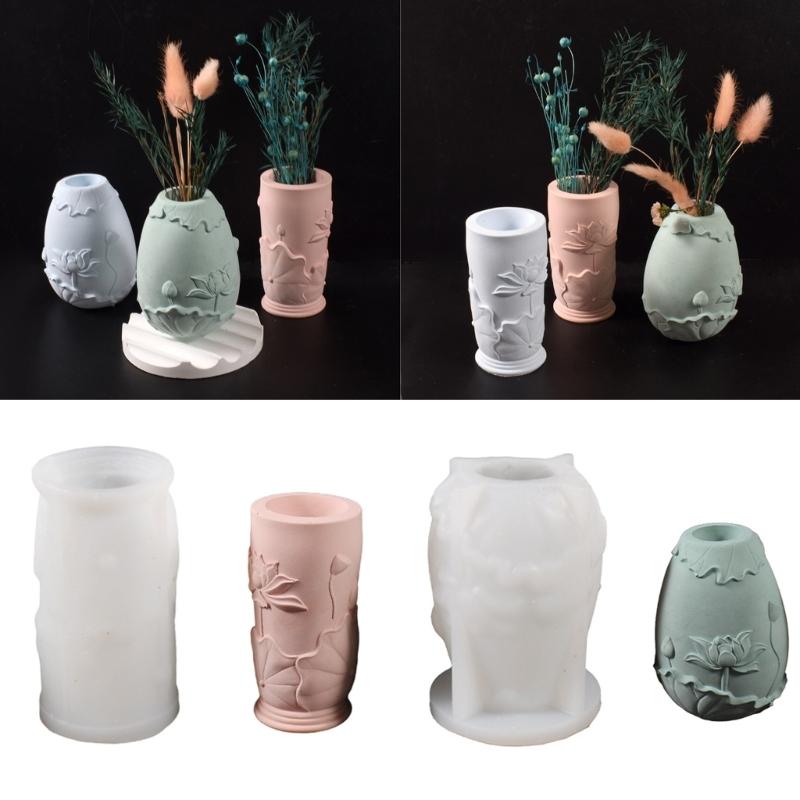 Flower Vase Planter Mold High Temperature Resistant Silicone Mould for Home Decoration Crafting Jewelry Accessories