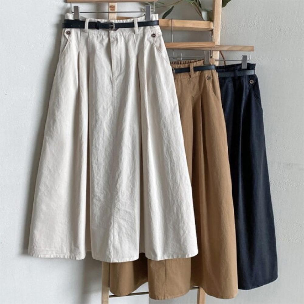New ArrivAls Open Run Trench Skirt A Line Cotton Slim Belt blAck Skirt
