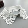 Lace Fake Collar Tie Women White Hollow Detachable Collar Lapel Shirt Blouse Top False Collar Woman Necklace Clothes Accessory