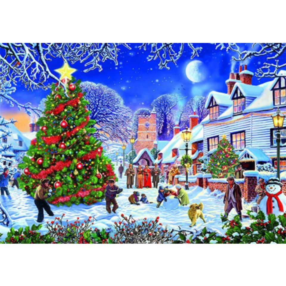 Christmas 5D DIY Diamond Painting Landscape Rhinestone Picture Cross Stitch Kit Full Diamond Embroidery Mosaic Home Decoration