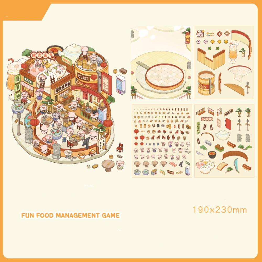 Plus Size Landscape Stickers Food Series Visual Stacking Sticker Children Gift