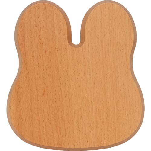 Children's Wooden Dish, Kids/Baby Plate, Divided Plate, Lunch Plate, Approx. 20 x 22 x 2 cm, Beech Wood with Rabbit Design, Natural Wood, V-112