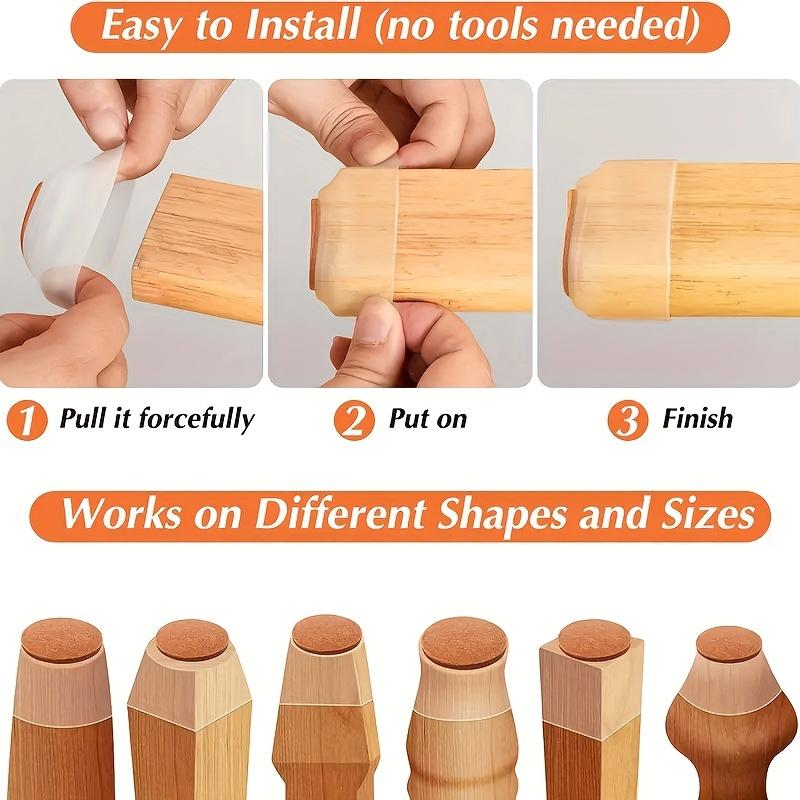 5 шт. Нескользящие прозрачные чехлы на ножки стула с войлоком, большие круглые накладки на пол для стула, силиконовые накладки на пол для ножек стула