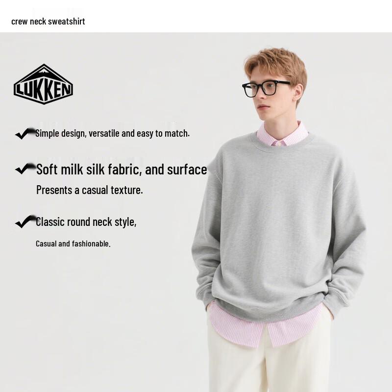 LUKKEN Men's Fleece-Lined Round Neck Sweatshirt