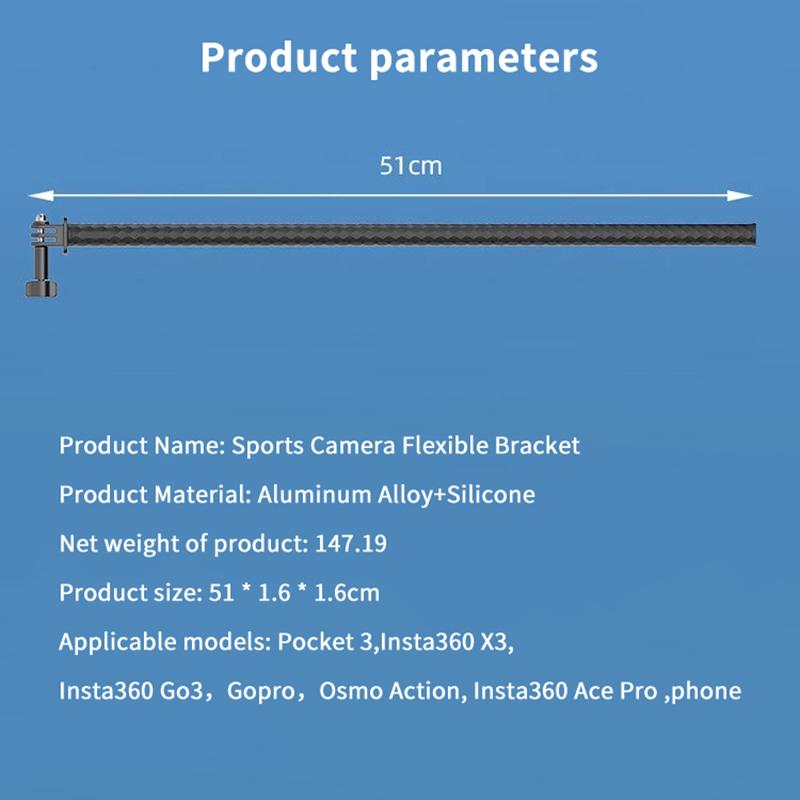Мягкий держатель для спортивной камеры для Dji Action3/4/5Pro для Insta360 Go 3S/X4 Mini Portable Action Camera Bracket Vlog Tripod