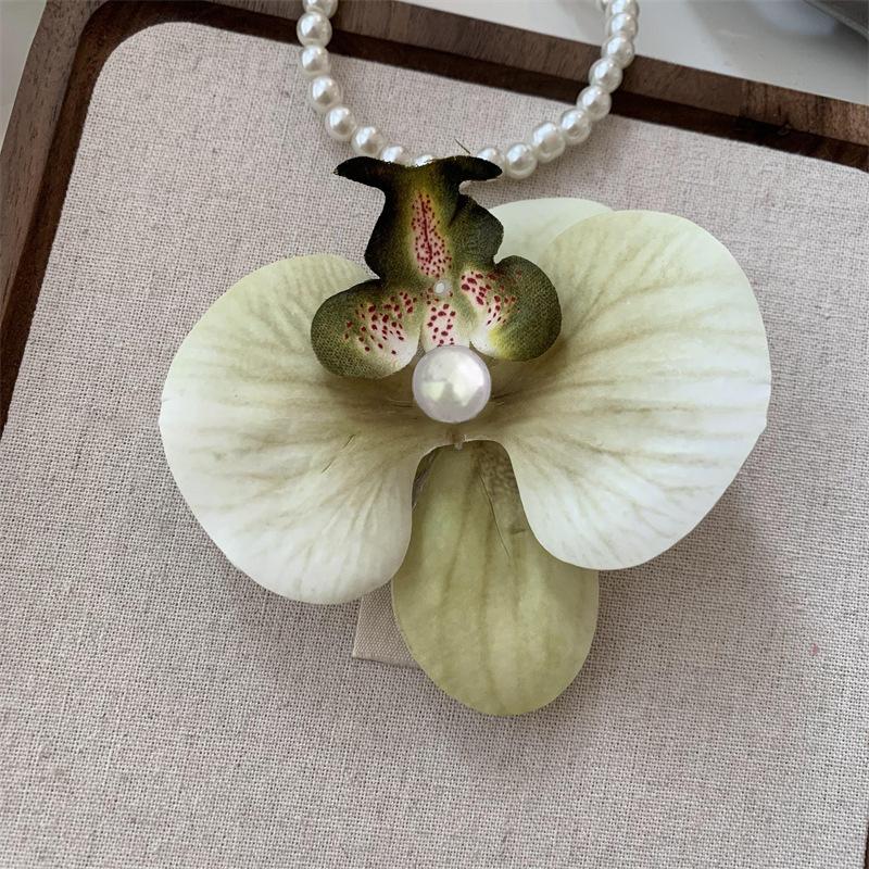 Заколка для волос в виде орхидеи для женщин, искусственные заколки для волос из цветов, симпатичные свадебные аксессуары для волос на боку, подарки