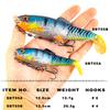 Sinking Paddle Tail Soft Swimbait with Treble Hooks 3D Realistic Eyes Pike Perch Predator Fishing Soft Lure Freshwater Tackle