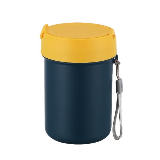 500ML Insulated Soup Cup with Buckle Lid Vacuum Food Jar Leakproof Wide Mouth