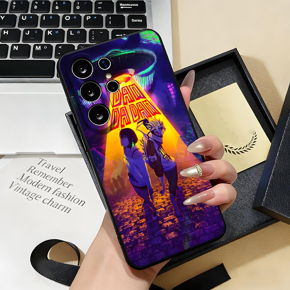 Чехол для телефона ANIME D-Dandadans для Samsung S26 S25 S24 FE S23 S22 S21 Plus S20 Ultra Note20Ultra Черный Мягкий