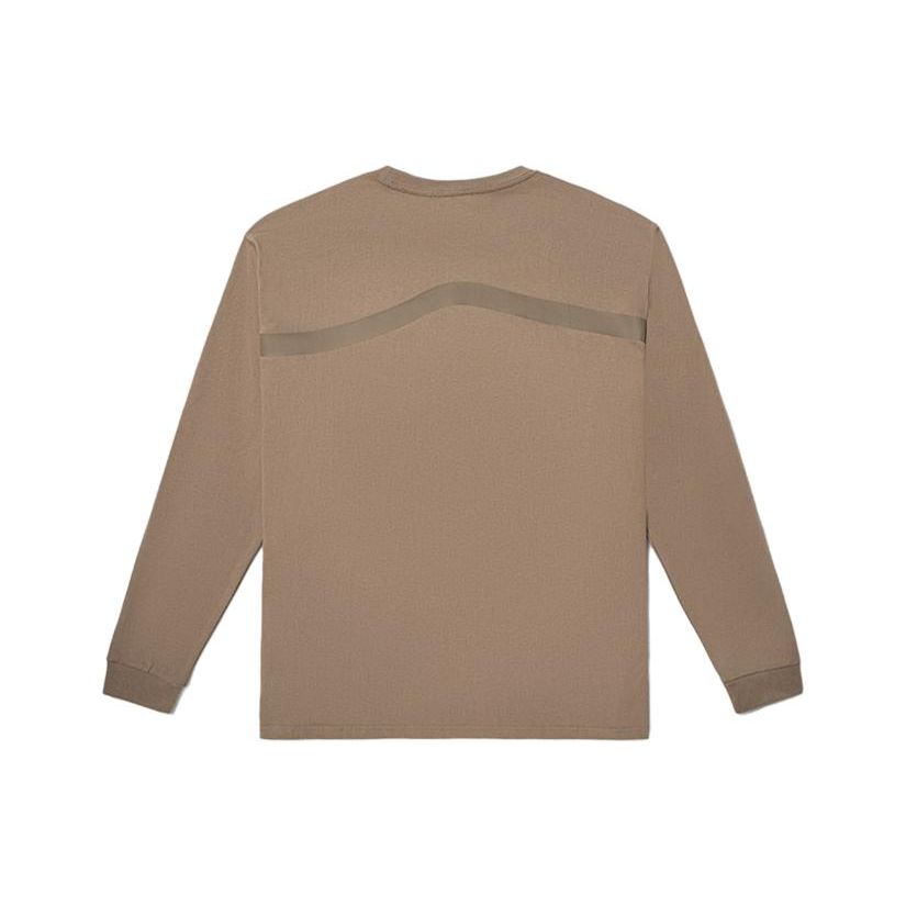 Vans Футболка унисекс из плотного твила с круглым вырезом и длинными рукавами, светло-коричневая VN000FQRYEH