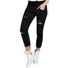 Cargo Pants Women Fashion Slim High Waisted Stretchy Skinny Broken Hole Pencil Pants Solid Color Streetwear Trousers