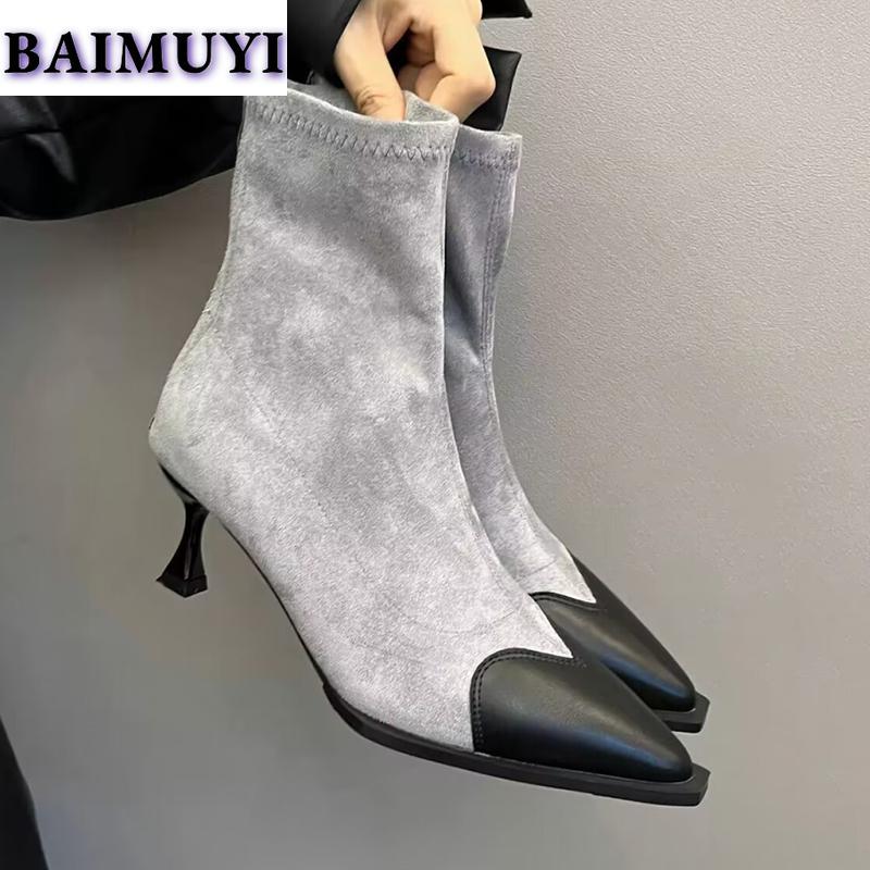 Мода Высокие каблуки женские леопардовые зимние ботильоны с острым носком 2025 года тренд зима новый выпускной на молнии челси носок туфли-лодочки женские ботинки