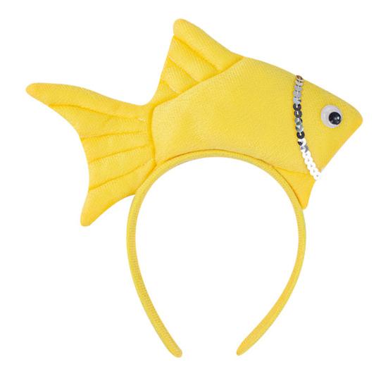 Повязка на голову в виде золотой рыбки, обруч для волос в виде рыбки, регулируемая повязка на голову, реквизит для косплея, вечеринки, дня рождения, принадлежности