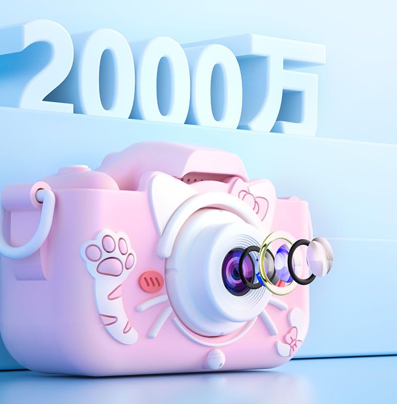 Christmas New Toy 1080P HD 32GB Memory Card IPS 8x USB Dual Recording Selfie Camera for Boys and Protective Cherry Blossom Season Japanese Instruction