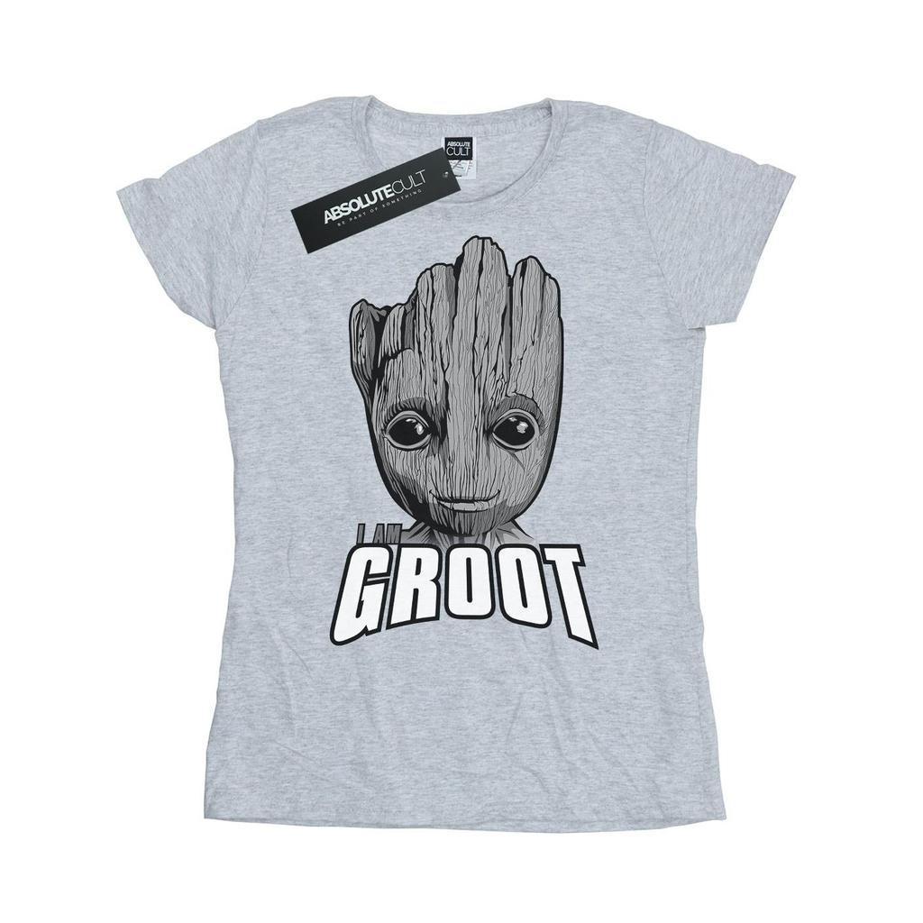 Marvel Womens/Ladies Guardians Of The Galaxy Groot Face Cotton T-Shirt