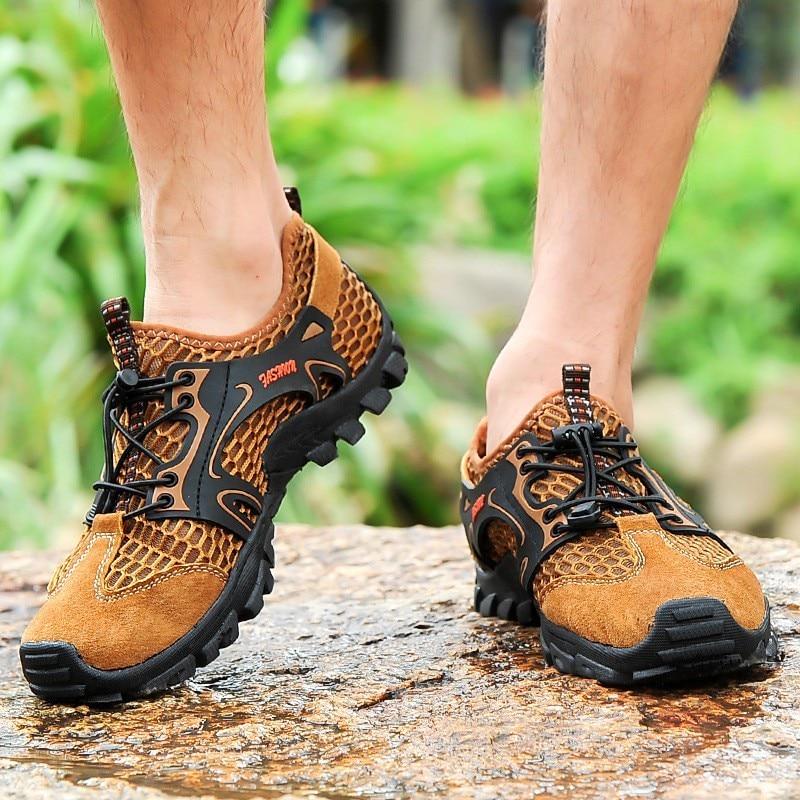Большие размеры 37-50 походные кроссовки мужские быстросохнущие водонепроницаемые нескользящие дышащие кроссовки для спорта на открытом воздухе