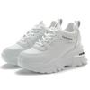 Women's Height Increasing Chunky Sneakers White Platform Sports Shoes Women PU Thick Bottom Vulcanized Shoes Zapatos De Mujer