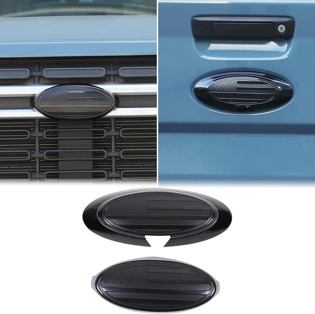 Car Sticker Ford New 2025 Hot For Ford Maverick 2022+ABS Carbon Fiber/ Black Logo Decoration Ring Front&Rear Cover 2026s Accesso