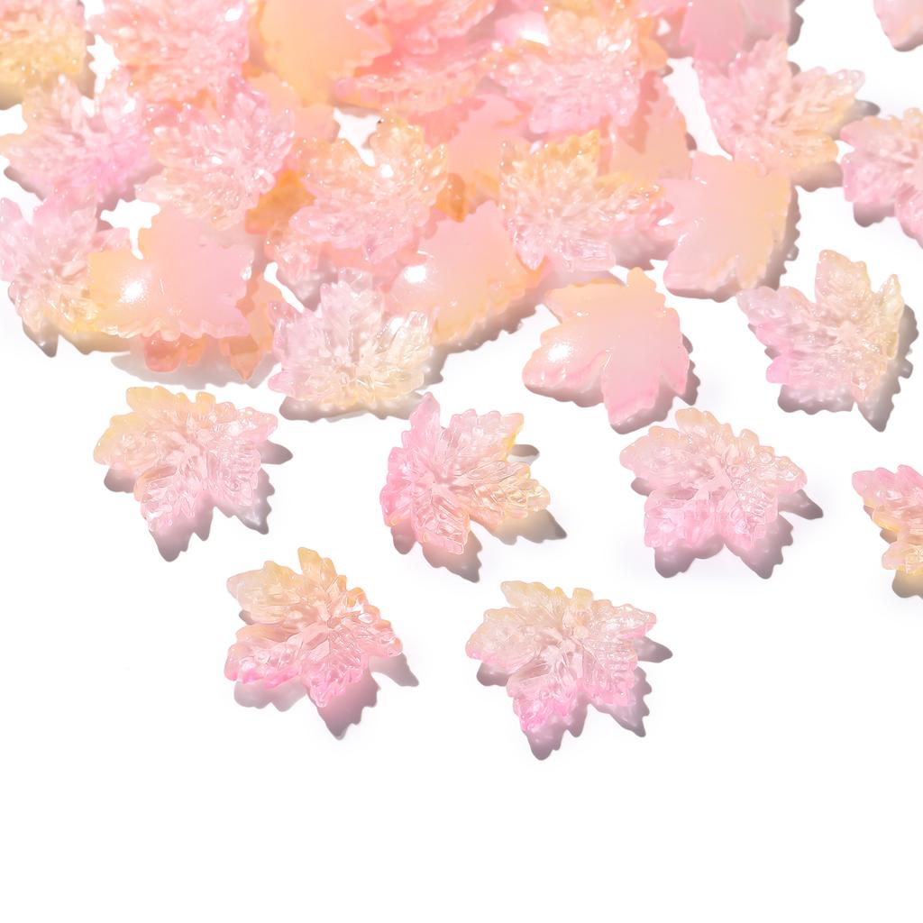 10Pcs/lot 20x20mm Gradient Color Maple Leaf Glass Bead Jewellery Making Beads for Bracelets Necklace DIY Craft Supplies