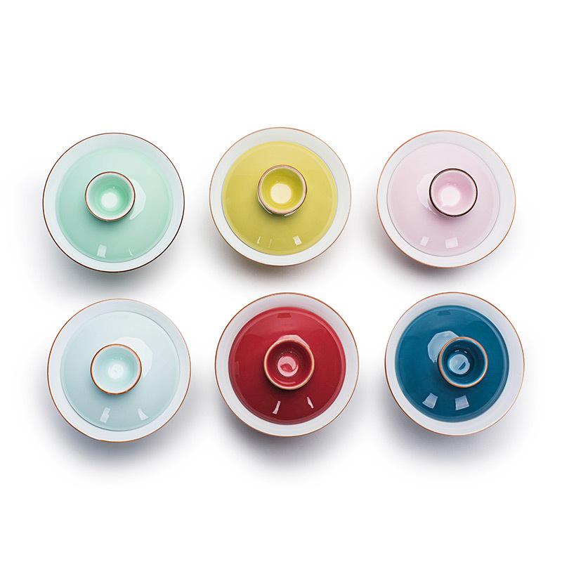 140 мл Изысканный знаменитый чайный сервиз Гуань, гайвань, фарфоровая чайная чаша, набор, закрытая чаша с крышкой, чашка, блюдце, китайские чашки, пиалы