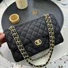 High-Quality Cowhide/Sheepskin Medium Size Cf25 Leather Chain Flap Single Compartment Bag Women's Bag Unmarked