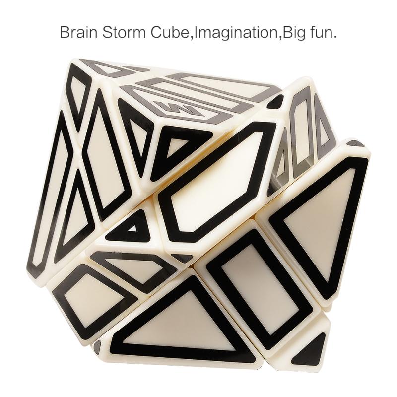 Emorefun Qin Soomth Puzzle Cube Полая черная наклейка 3x3 Ghost Cube Белый (Базовый держатель в комплекте)