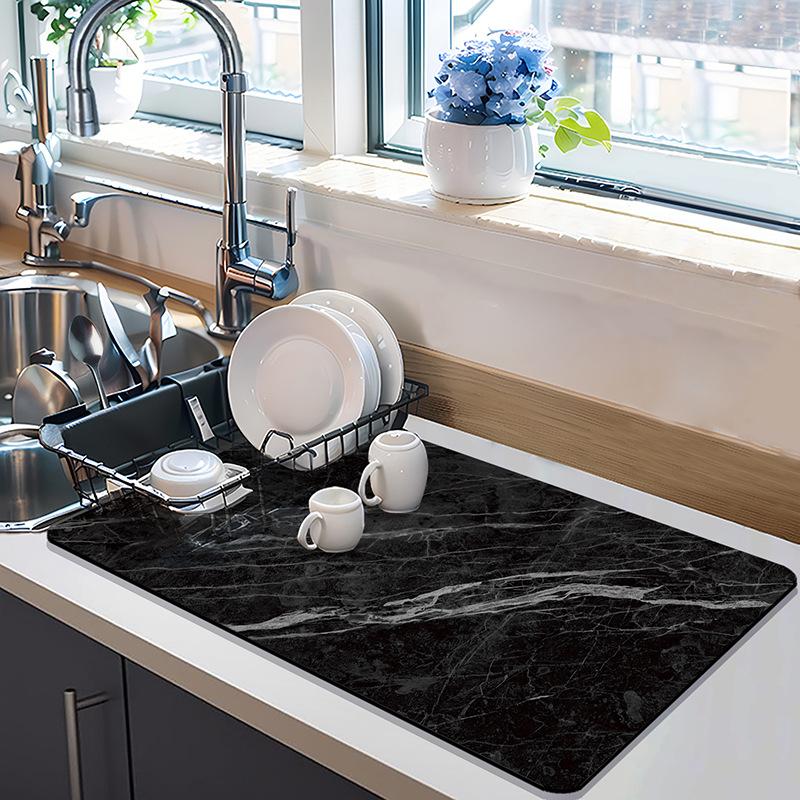 Диатомитовый абсорбирующий противоскользящий коврик для кухонной столешницы, быстросохнущий коврик для слива кофе; подставка для сушки посуды подставка для кухни