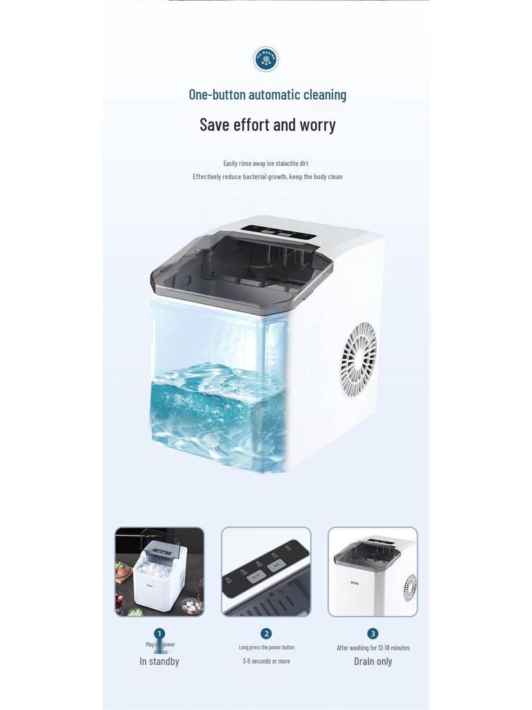 Компактный автоматический льдогенератор для дома, общежития или использования на открытом воздухе – Идеально для магазинов молочного чая и круглых кубиков льда