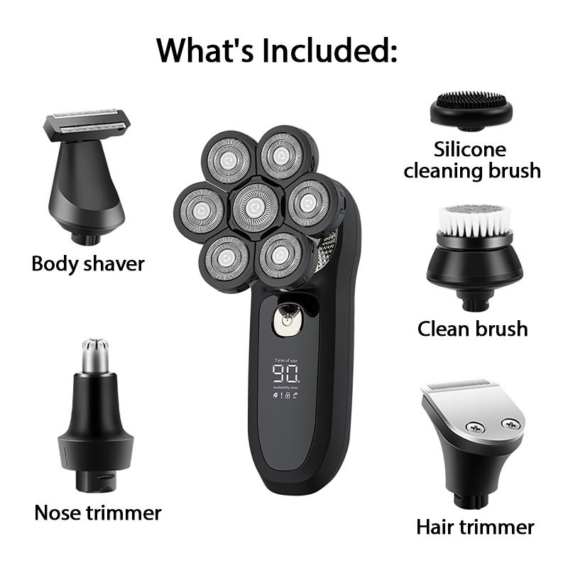 Electric Shaver Men's Body Hair Back Hair Trimmer 6 In 1 Multi-functional Beard Knife Hair Clipper Bald Head Machine