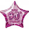 Unique Party Happy 90th Birthday Pink Star Foil Balloon