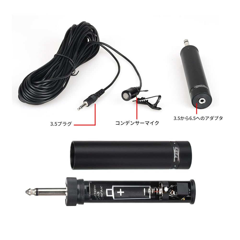 Wired Pin Microphone with 360-Degree Rotation for Connecting To Amplifiers, Mixers, and Sound Cards (5 Meters Long)
