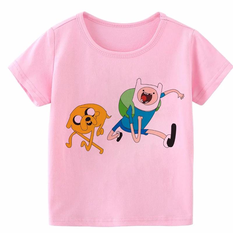 Cartoon Print Kids T-shirt Kids Anime Time Treasure Adventure Summer Funny Tees Boys/Girls Tops Baby Casual Children Clothing
