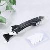 1 Set Caulk Remover Tool Set Ergonomic Design Metal Squeegee Multifunctional 5-in-1 Glue Scraper for Home