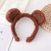 Soft Plush Bear Ear Headband Fluffy Fluffy Hair Hoop Adorable Cartoon Animal Hairband  For Women