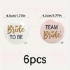 6pcs Bride Team Badges Bride Buttons Pins Wedding Party Shower Decorations Bridesmaid Button Pin Set Bride To Be Gifts Accessory