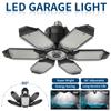 6 Blades Deformable LED Garage Light Adjustable Shop Top Ceiling Lamp Professional Foldable Fan Lamps