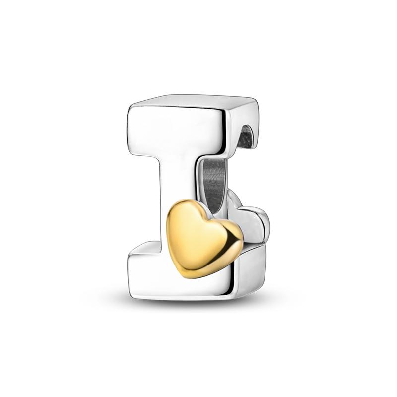 Посеребренные DIY Алфавитные подвески бусины LOVE Сердце Буква Подарочные Подвески Подходит Оригинальный Браслет Браслет Ювелирные Изделия Маркировка