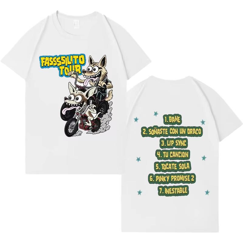 Rapper Lucho Rk La Pantera Ta Facil Tour Harajuku Print Tshirt Men Women 2026 summer Hiphop Casual Cotton Tshirts Fans Gift