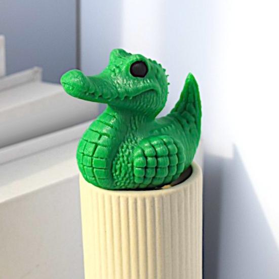 3D-печатная фигурка утки Смешная статуэтка утки Тигр/Крокодил/Акула Коллекционный элемент декора утки для ванной комнаты, домашнего офиса, полки стола