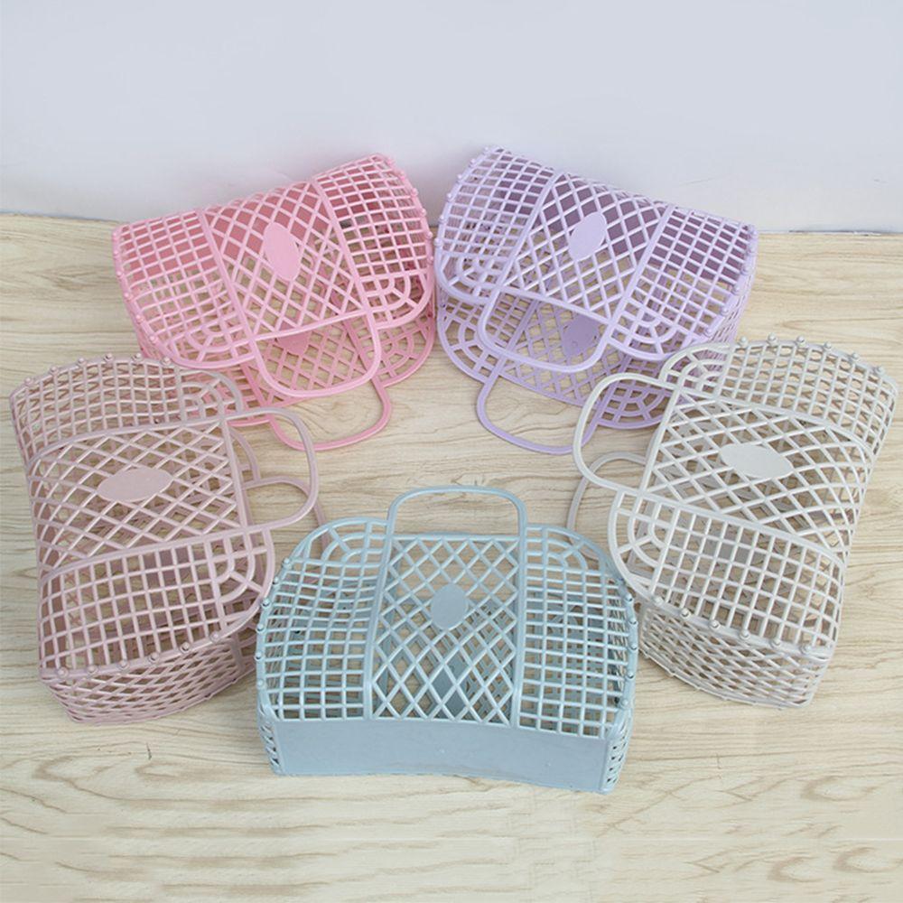 Portable Summer Handbag Home Organizer Washing Storage Basket Women Bath Basket Laundry Basket