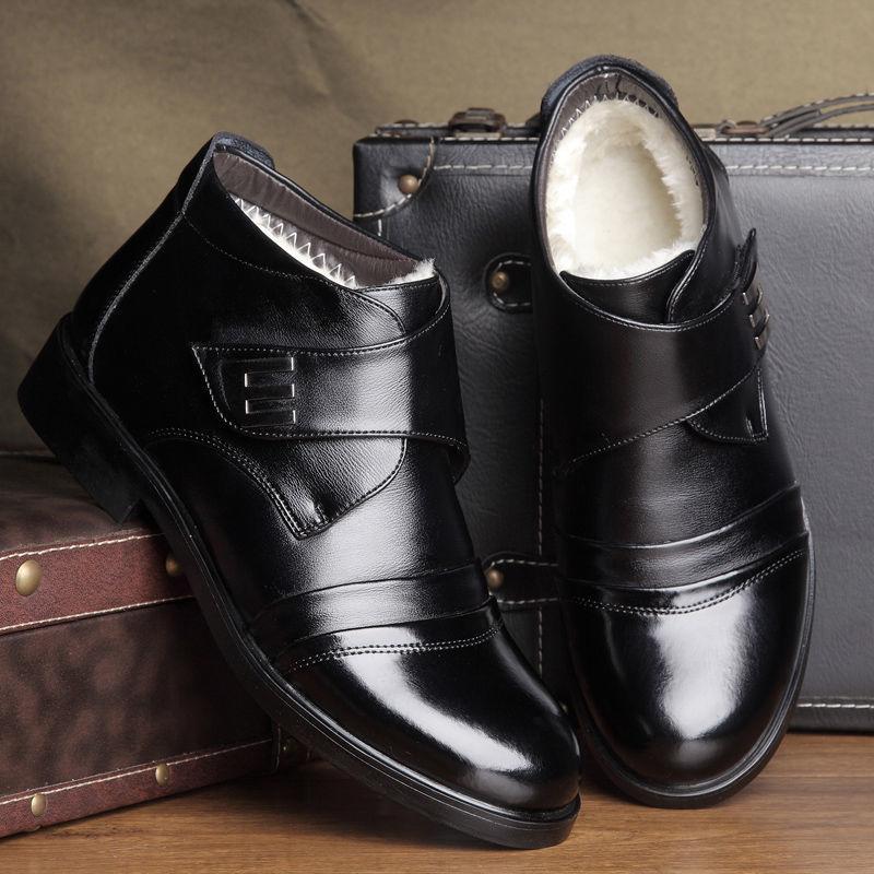 Martin Boots Winter High-top Boots Men's Leather Shoes Leather Snow Boots Velvet Leather Boots Thermal Cotton Shoes Men